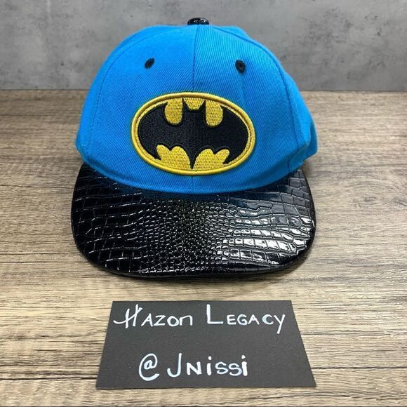 Batman Youth Boy’s/Girl’s~Preowned~Royal Blue/Black Hat~Adjustable Sizing - Picture 1 of 6